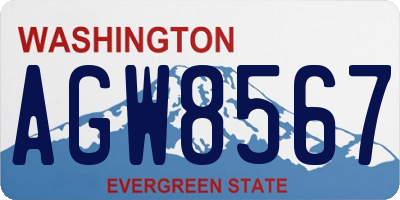WA license plate AGW8567