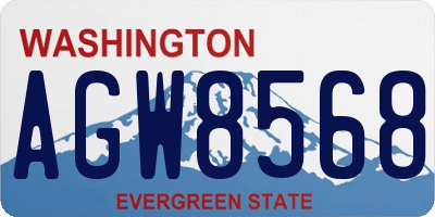 WA license plate AGW8568
