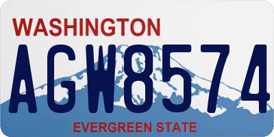 WA license plate AGW8574