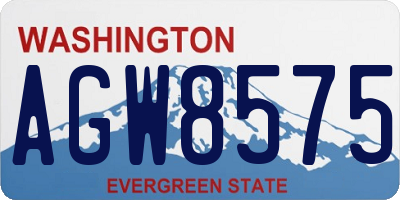 WA license plate AGW8575