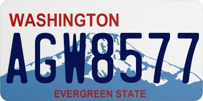 WA license plate AGW8577