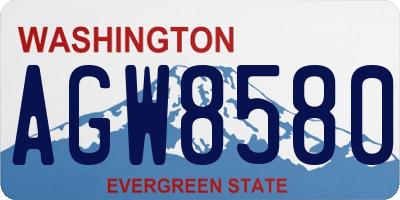 WA license plate AGW8580