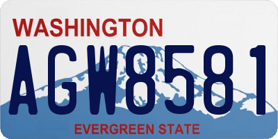 WA license plate AGW8581