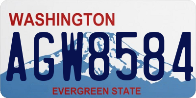 WA license plate AGW8584