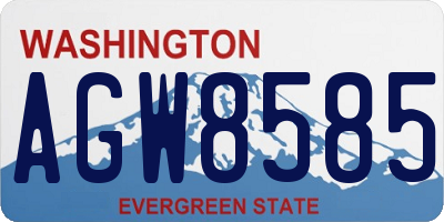 WA license plate AGW8585