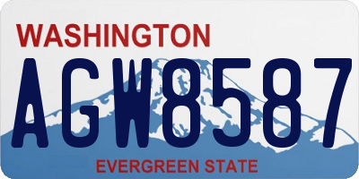 WA license plate AGW8587