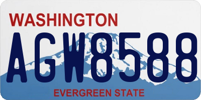 WA license plate AGW8588