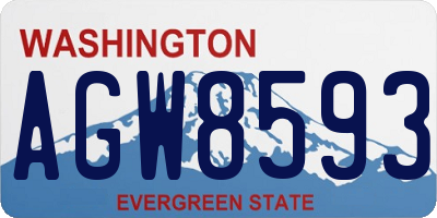 WA license plate AGW8593
