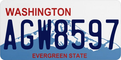 WA license plate AGW8597