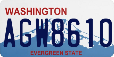 WA license plate AGW8610