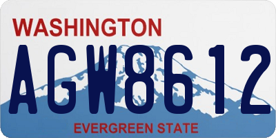 WA license plate AGW8612