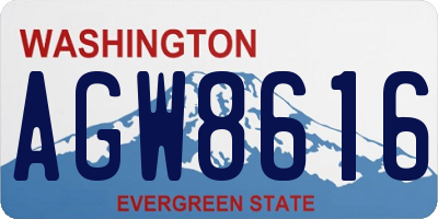WA license plate AGW8616