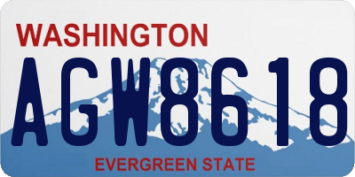 WA license plate AGW8618