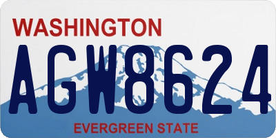 WA license plate AGW8624