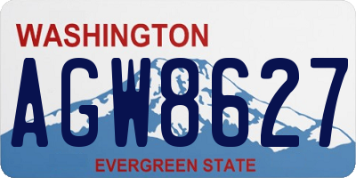 WA license plate AGW8627