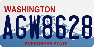 WA license plate AGW8628