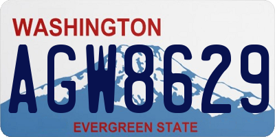 WA license plate AGW8629
