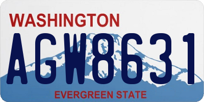 WA license plate AGW8631