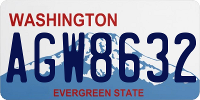 WA license plate AGW8632