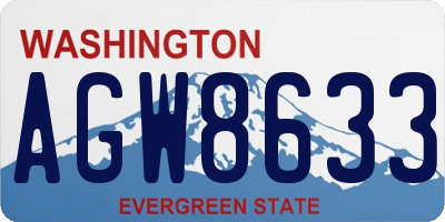 WA license plate AGW8633