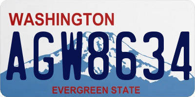 WA license plate AGW8634