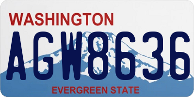 WA license plate AGW8636