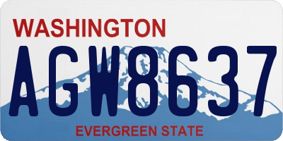 WA license plate AGW8637