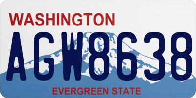 WA license plate AGW8638