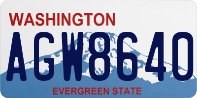 WA license plate AGW8640