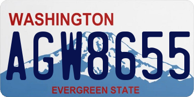 WA license plate AGW8655