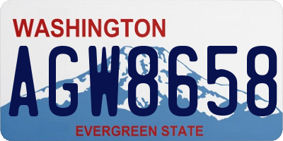 WA license plate AGW8658
