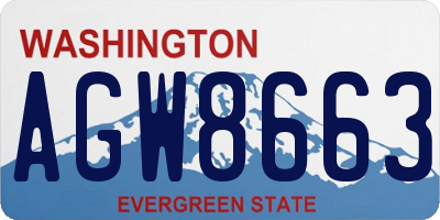 WA license plate AGW8663