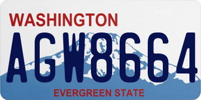 WA license plate AGW8664