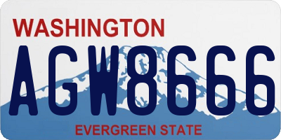 WA license plate AGW8666