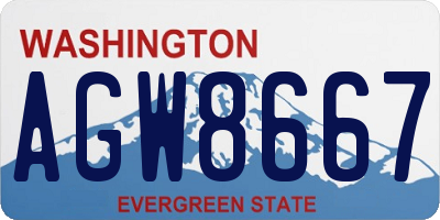 WA license plate AGW8667