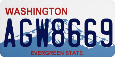 WA license plate AGW8669