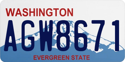 WA license plate AGW8671