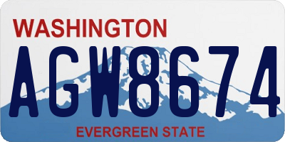 WA license plate AGW8674