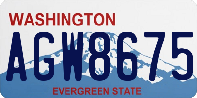 WA license plate AGW8675