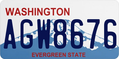WA license plate AGW8676