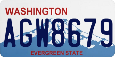 WA license plate AGW8679