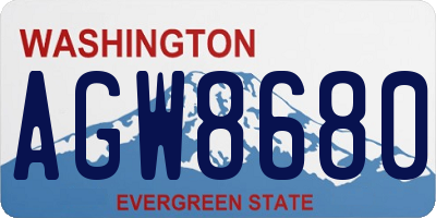 WA license plate AGW8680