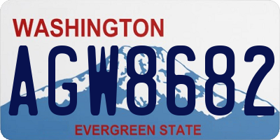 WA license plate AGW8682