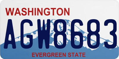 WA license plate AGW8683