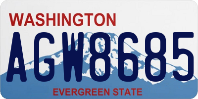 WA license plate AGW8685