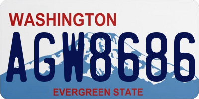 WA license plate AGW8686
