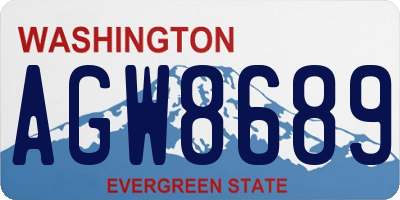 WA license plate AGW8689