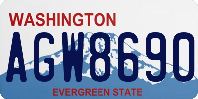 WA license plate AGW8690