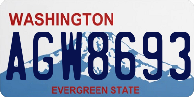 WA license plate AGW8693