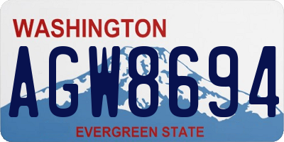 WA license plate AGW8694